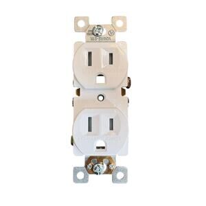 NIB Self Grounding Duplex 10PK Wall Receptacle 3 Prong Socket 15 Amp, White